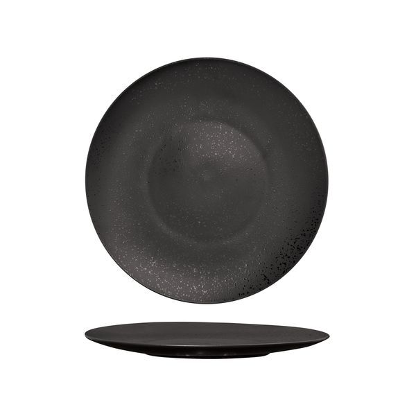 Luzerne Lava Round Plate-Flat, 280mm Ø Matt Black