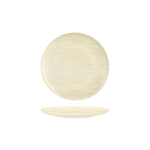 Luzerne Linen Round Plate-Flat, 180mm Ø Reactive White