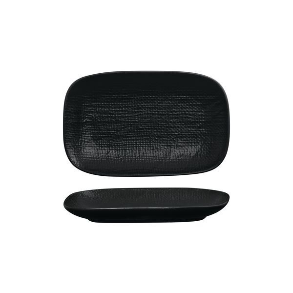 Luzerne Linen Rectangular Share Plate-265X165mm Matt Black