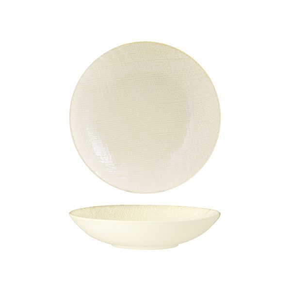 Luzerne Linen Round Share Bowl-200mm Ø | 700mL Reactive White