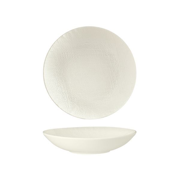 Luzerne Linen Round Share Bowl-200mm Ø | 700mL Matt White