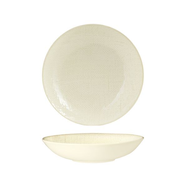 Luzerne Linen Round Share Bowl-230mm Ø | 1100mL Reactive White