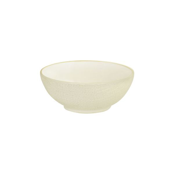 Luzerne Linen Round Bowl-160mm Ø | 750mL Reactive White