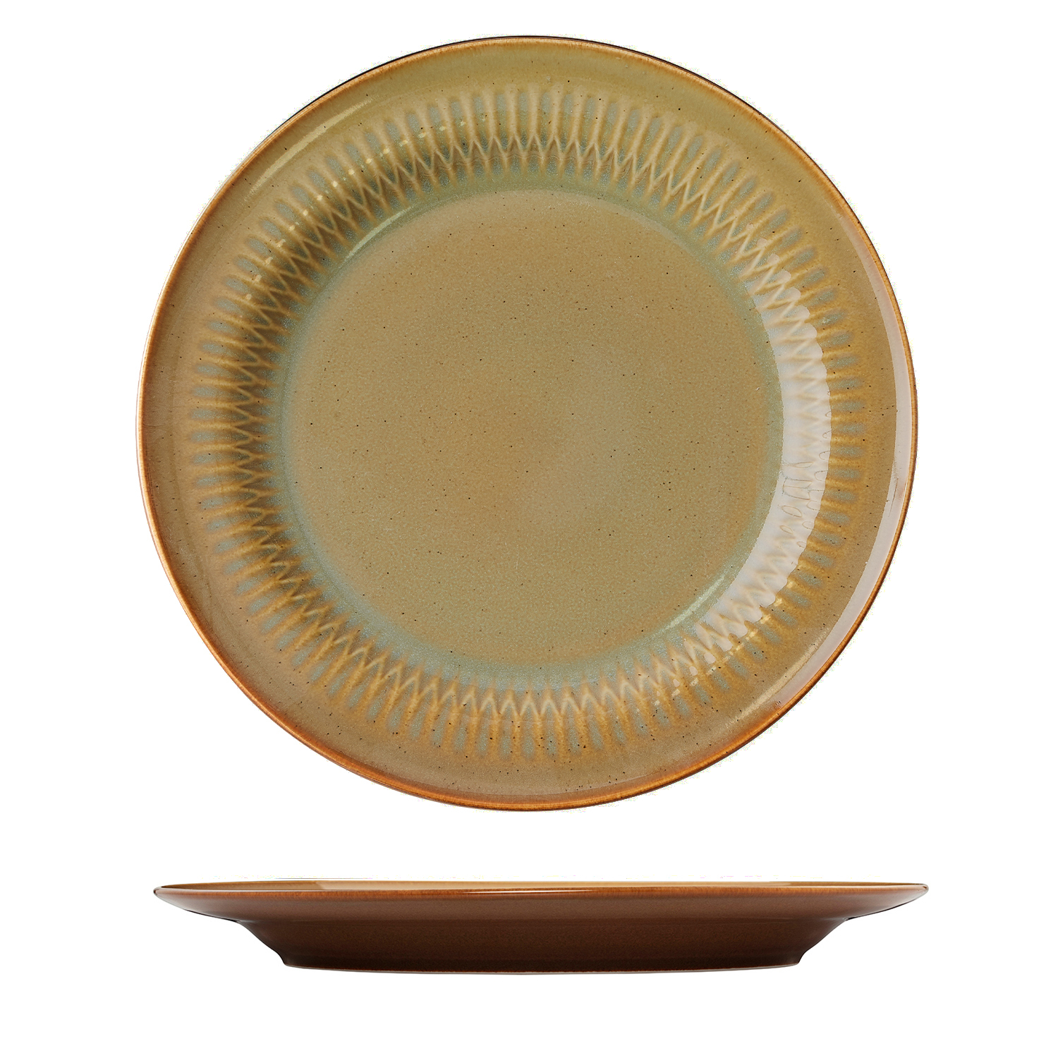 Luzerne Cottage Round Rim Plate - 210mm Ø Cinnamon