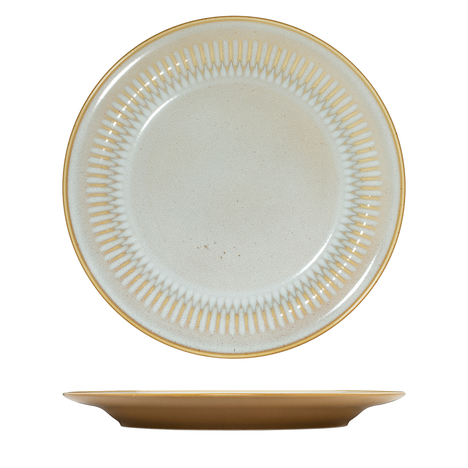 Luzerne Cottage Round Rim Plate - 270mm Ø Almond