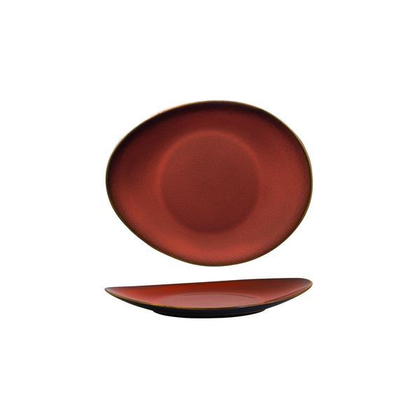 Luzerne Rustic Oval Plate-185X155mm Crimson