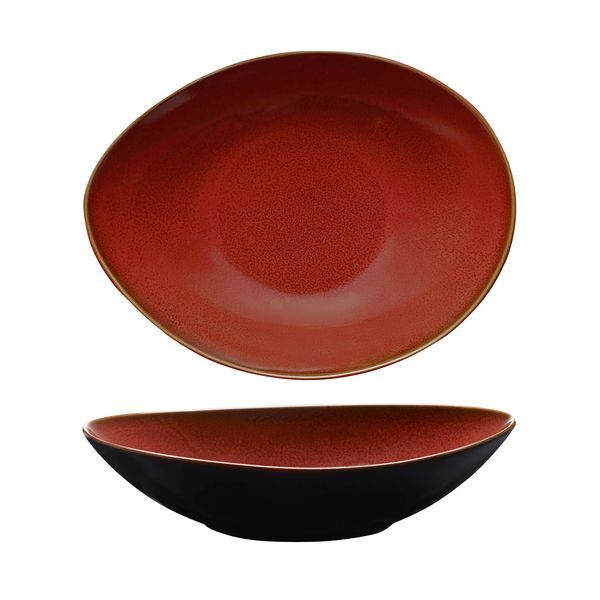 Luzerne Rustic Oval Share Bowl-280X215mm | 71mm H | 1280mL Crimson