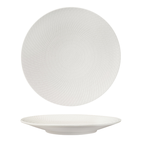 Luzerne Zen Round Coupe Plate-310mm Ø White Swirl