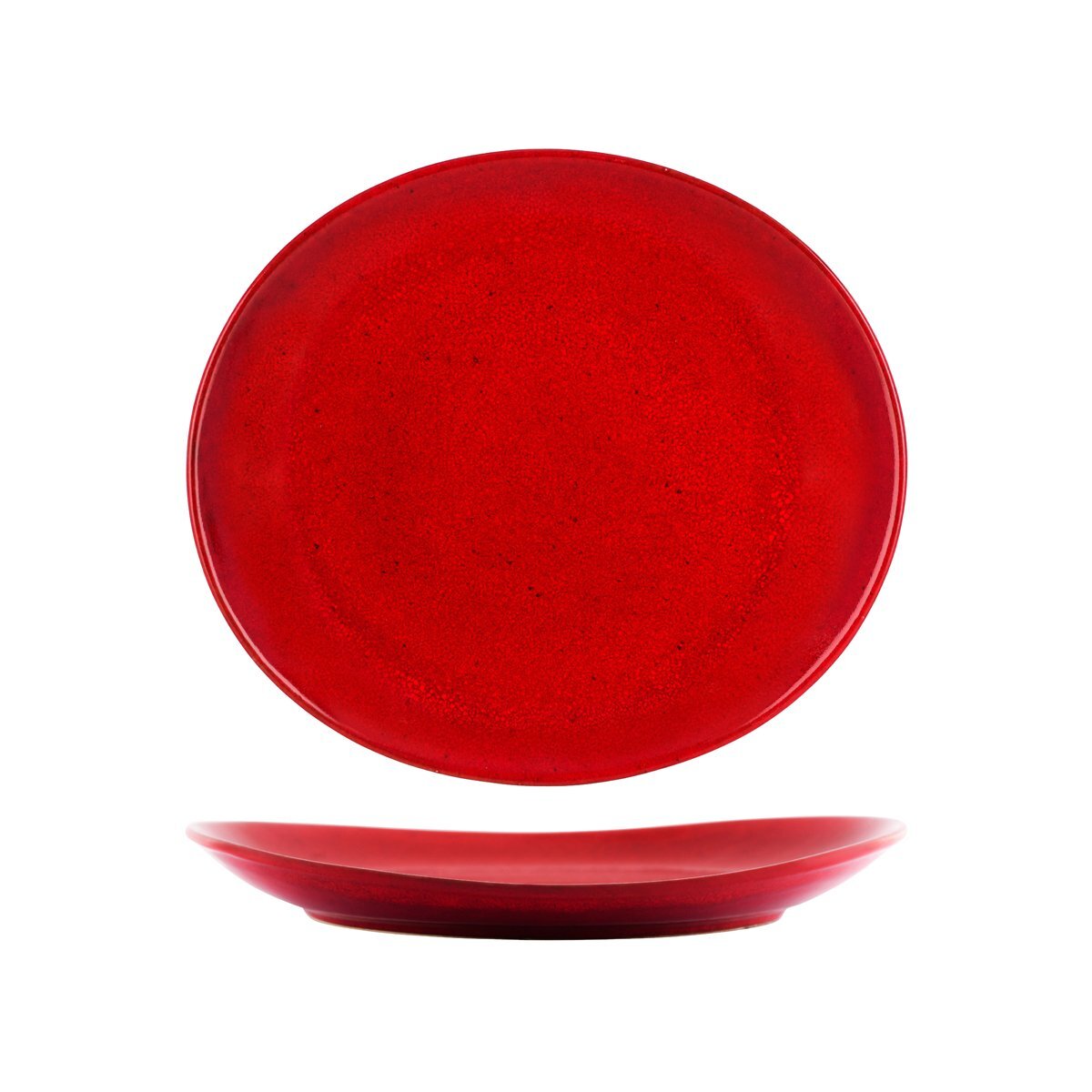 Tablekraft Artistica Oval Plate 295x250x35mm Reactive Red