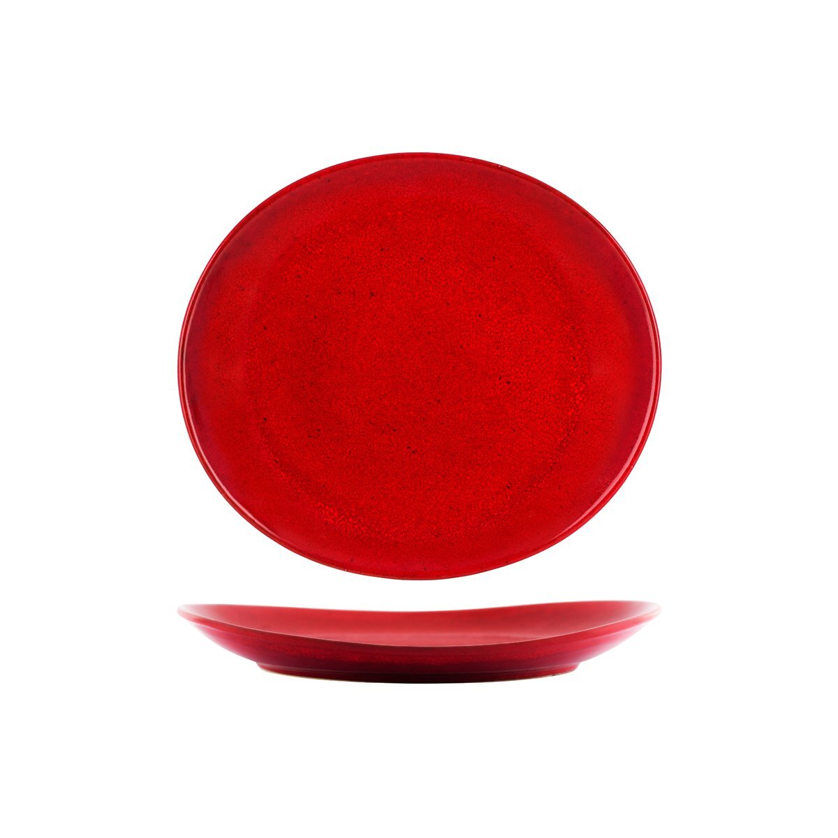 Tablekraft Artistica Oval Plate 250x220x33mm Reactive Red