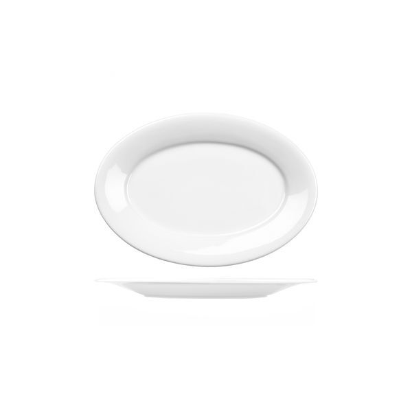 Art De Cuisine Menu Oval Wide Rim Plate-254mm White