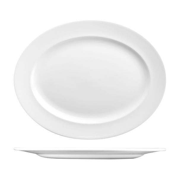 Churchill Classic Oval Wide Rim Plate-365X293mm White