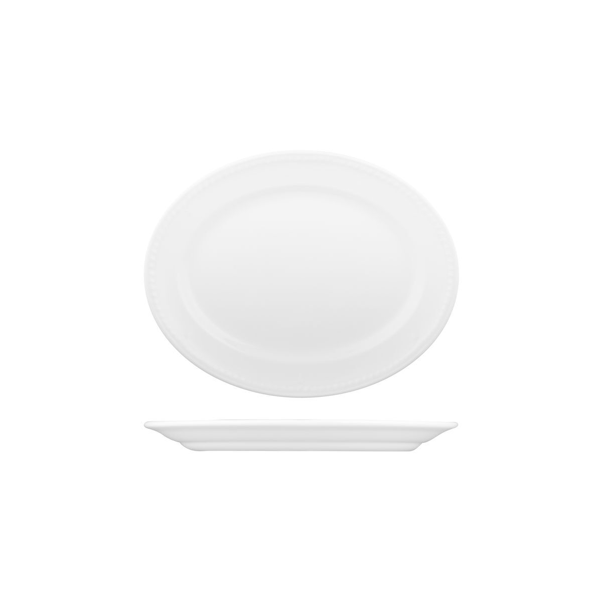 Churchill Buckingham Oval Wide Rim Plate-203mm White