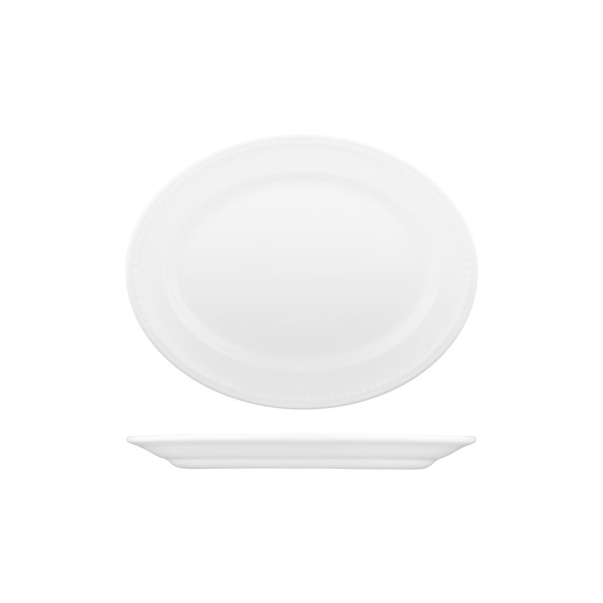 Churchill Buckingham Oval Wide Rim Plate-254mm White