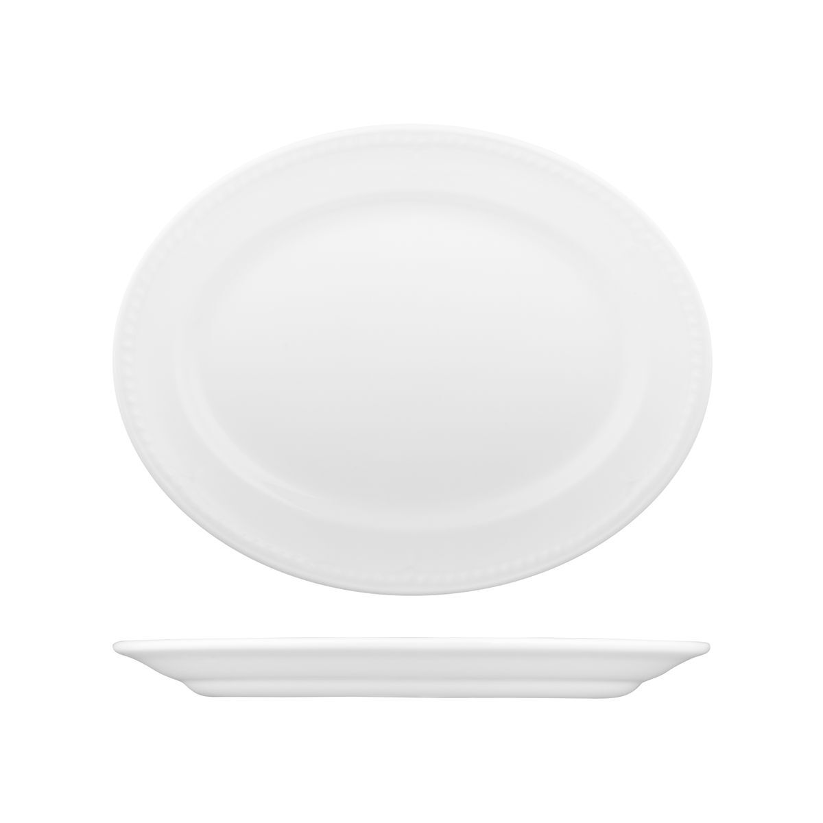 Churchill Buckingham Oval Wide Rim Plate-305mm White