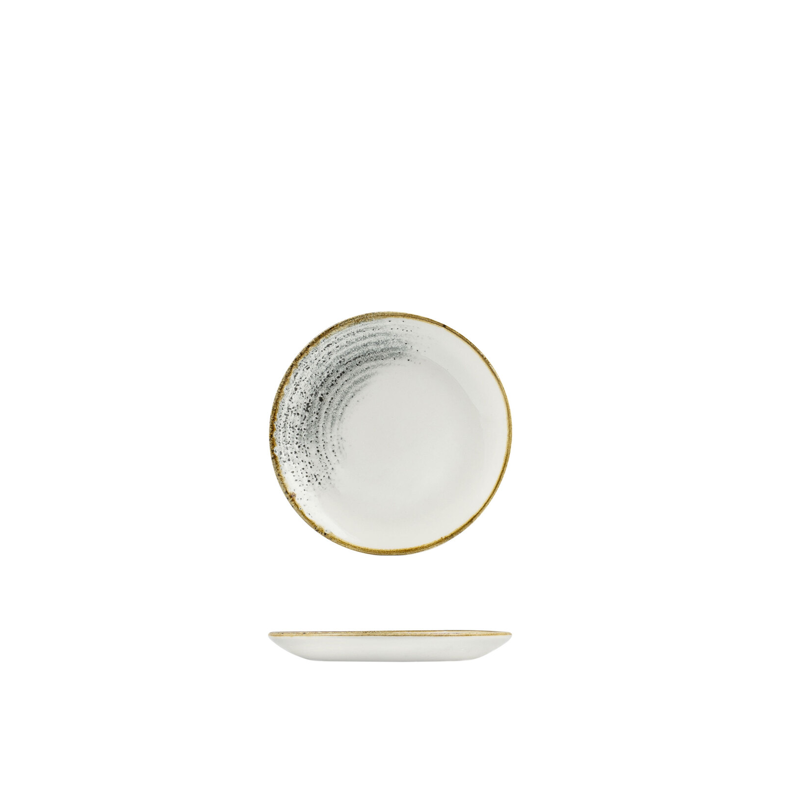 Churchill Homespun Accents Round Plate-Coupe, 165mm Jasper Grey Accents