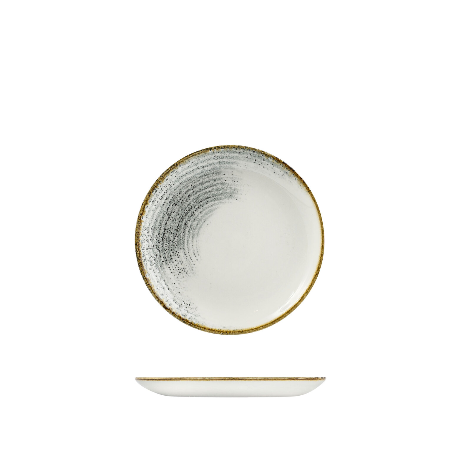 Churchill Homespun Accents Round Plate-Coupe, 217mm Jasper Grey Accents