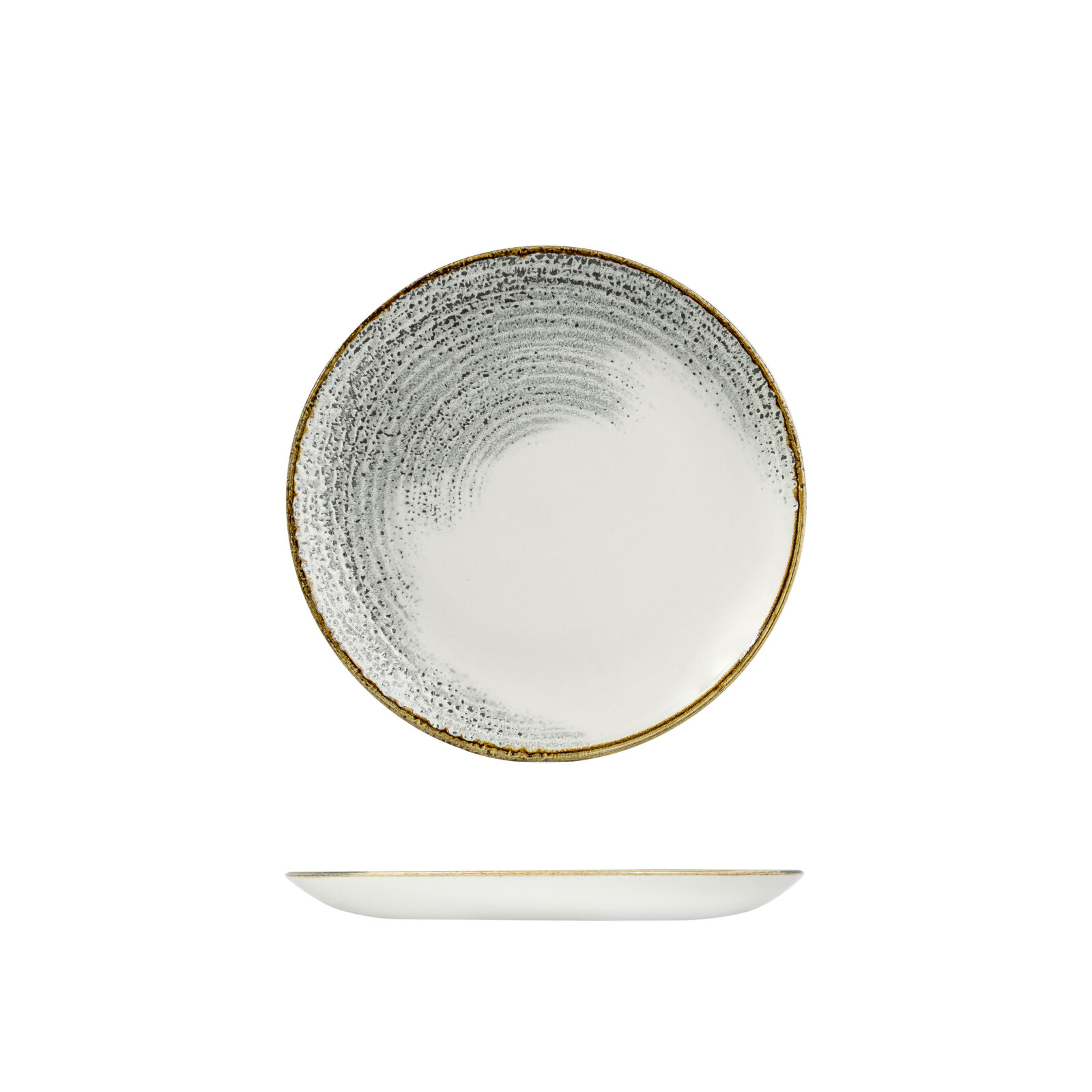 Churchill Homespun Accents Round Plate-Coupe, 260mm Jasper Grey Accents