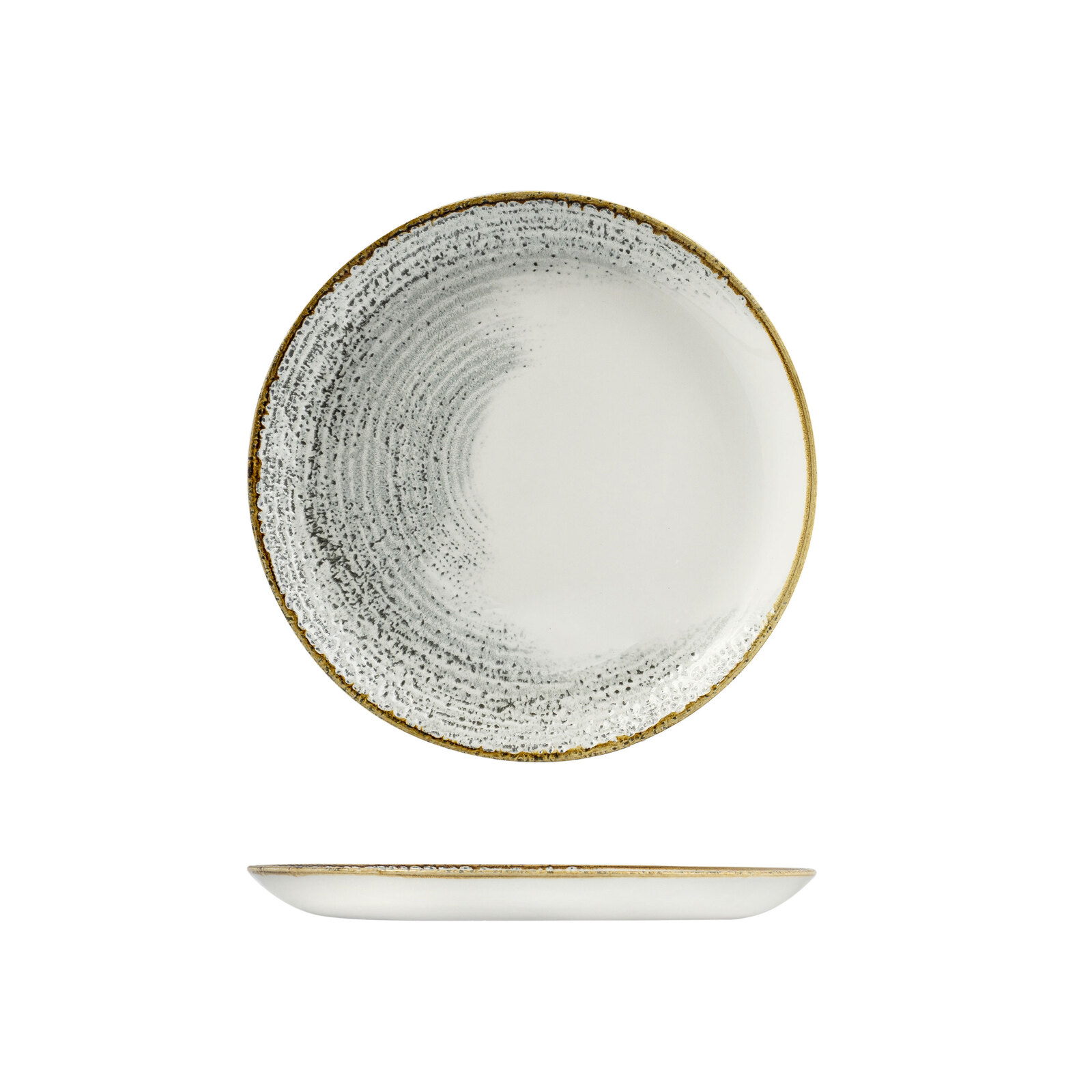 Churchill Homespun Accents Round Plate-Coupe, 288mm Jasper Grey Accents