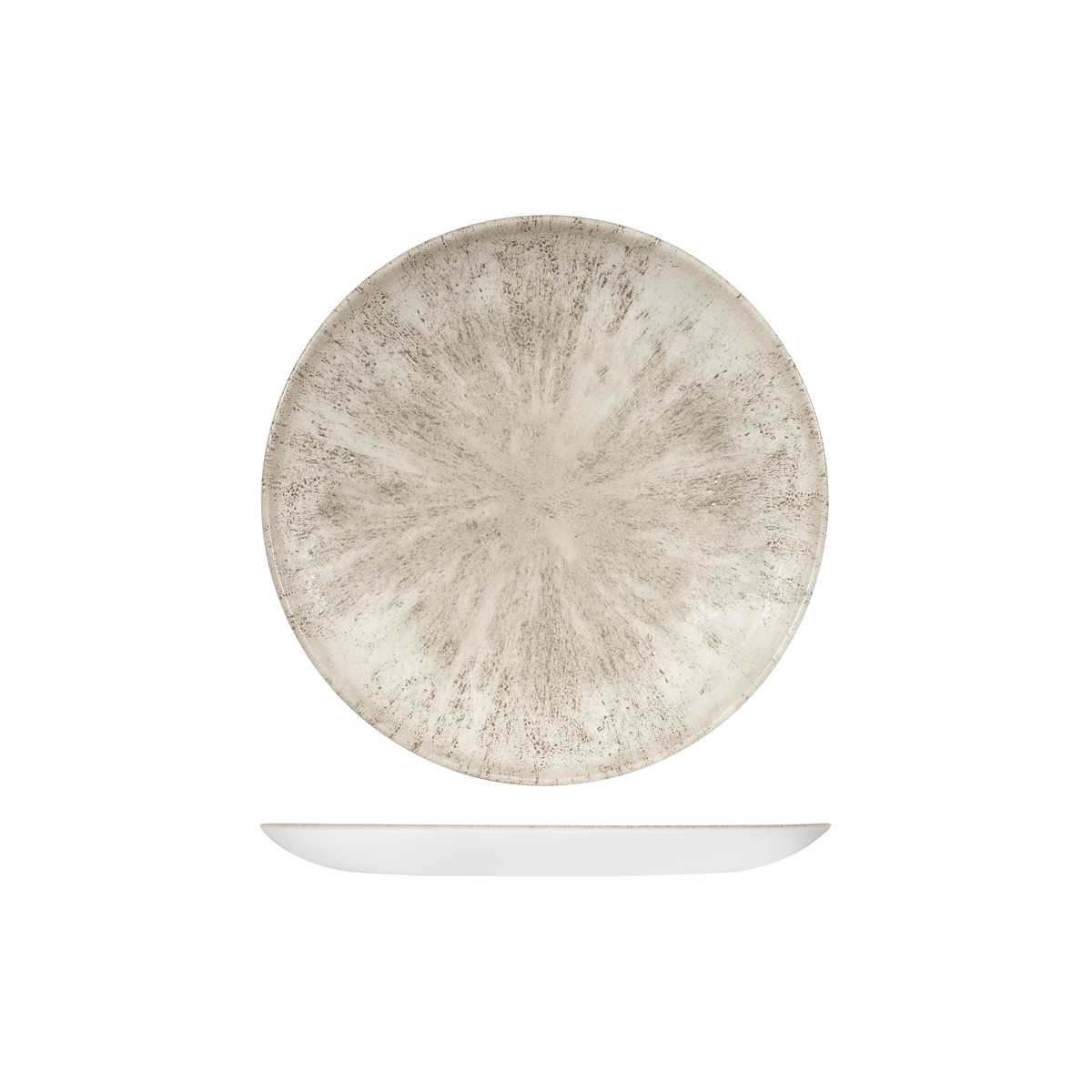 Churchill Studio Prints Stone Round Coupe Plate-217mm Ø Agate Grey