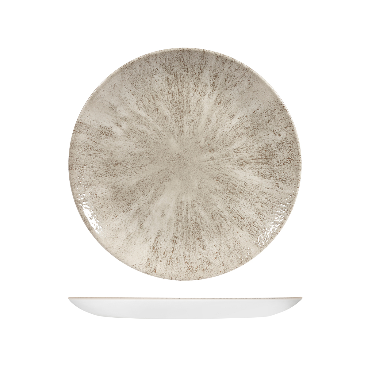 Churchill Studio Prints Stone Round Coupe Plate-260mm Ø Agate Grey