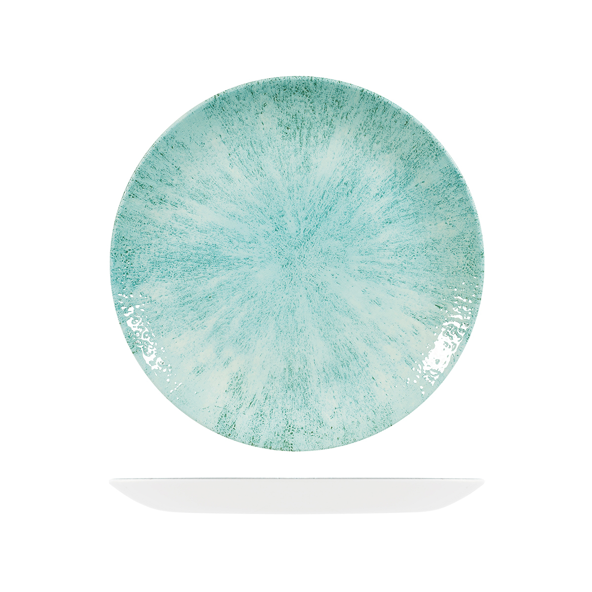 Churchill Studio Prints Stone Round Coupe Plate-260mm Ø Aquamarine