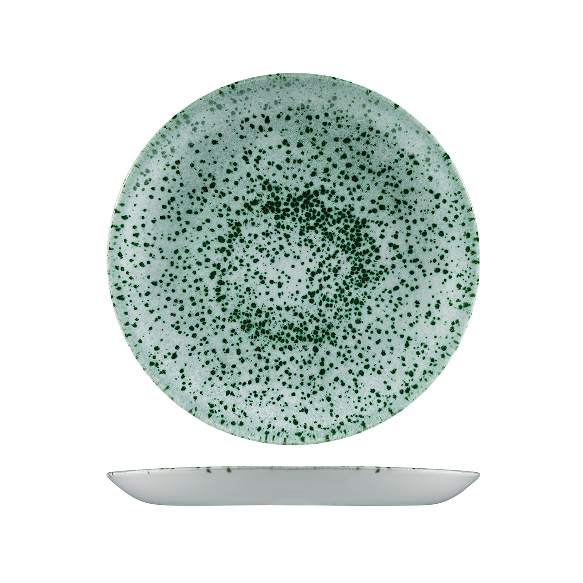 Churchill Studio Prints Stone Round Coupe Plate-260mm Ø Mineral Green