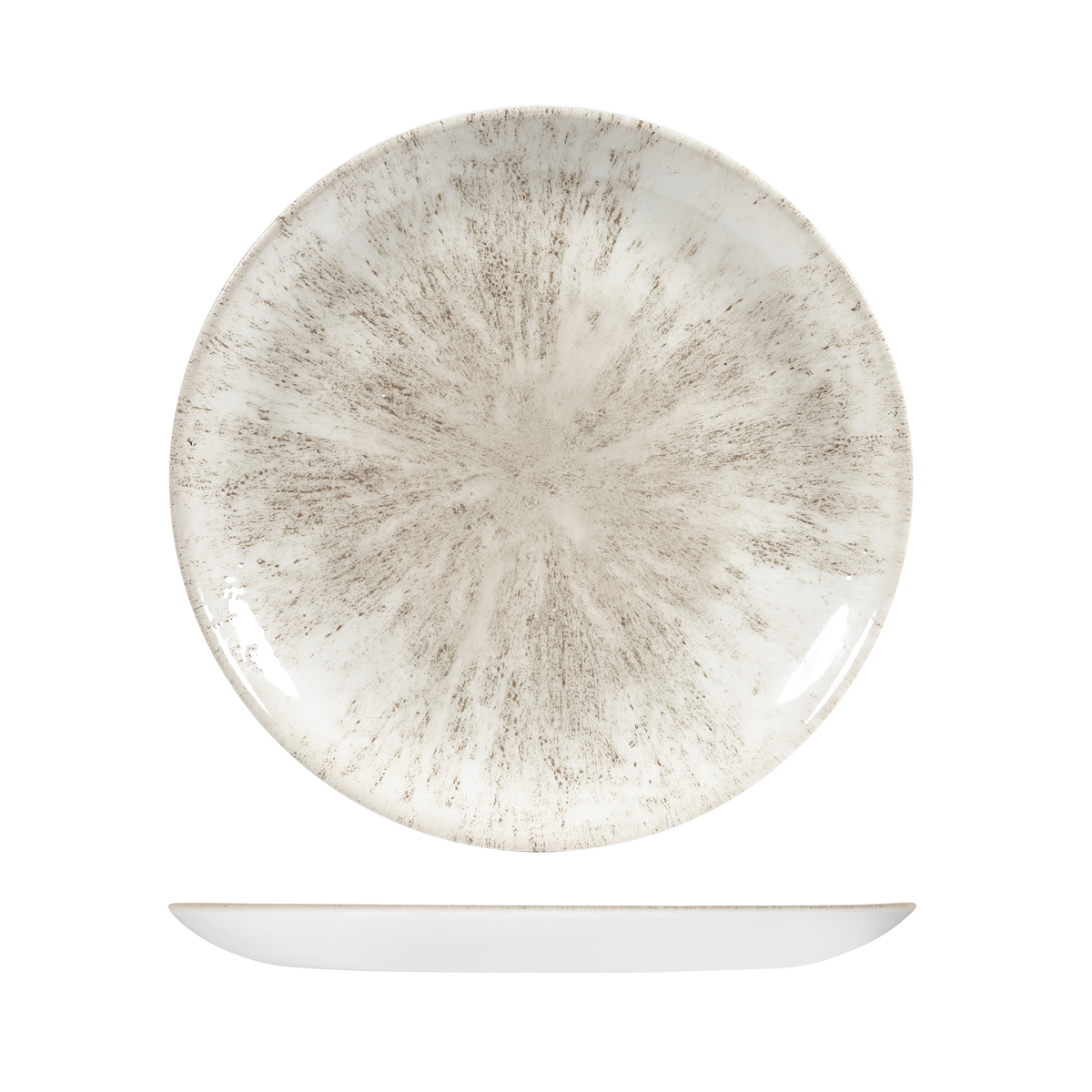 Churchill Studio Prints Stone Round Coupe Plate-288mm Ø Agate Grey