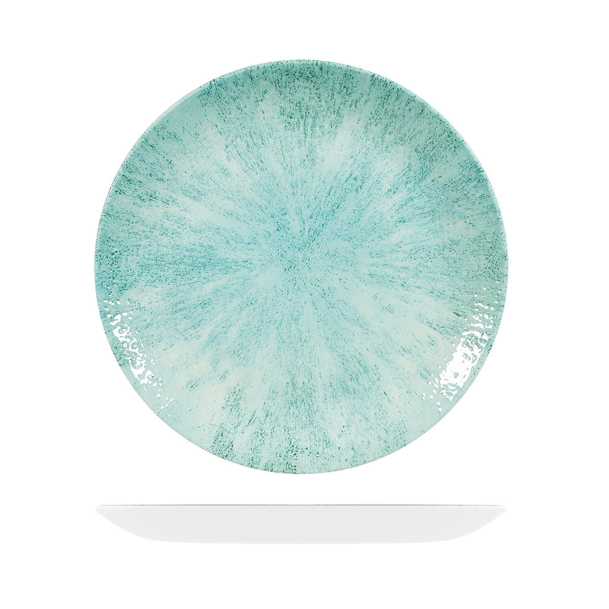 Churchill Studio Prints Stone Round Coupe Plate-288mm Ø Aquamarine