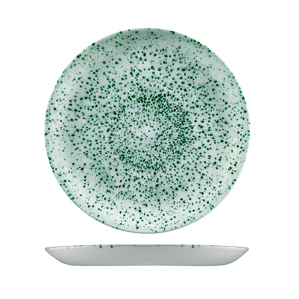 Churchill Studio Prints Stone Round Coupe Plate-288mm Ø Mineral Green