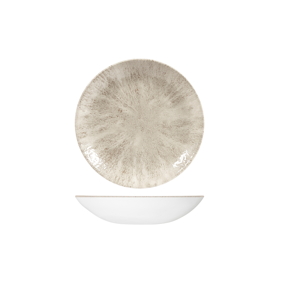 Churchill Studio Prints Stone Round Coupe Bowl-182mm Ø | 426mL Agate Grey