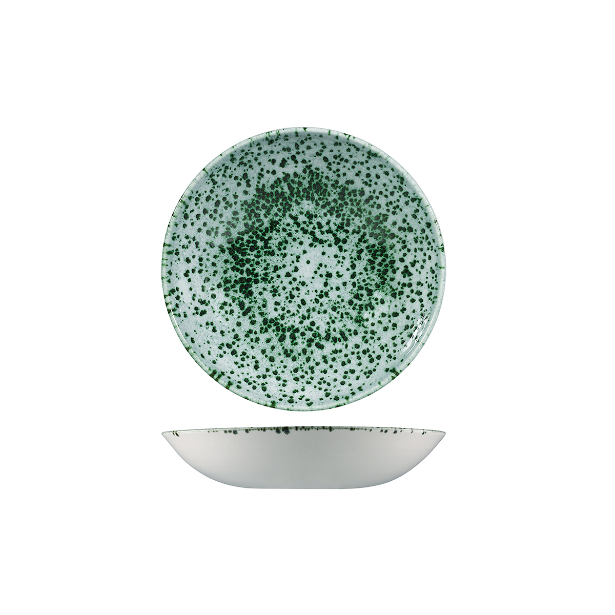 Churchill Studio Prints Stone Round Coupe Bowl-182mm Ø | 426mL Mineral Green