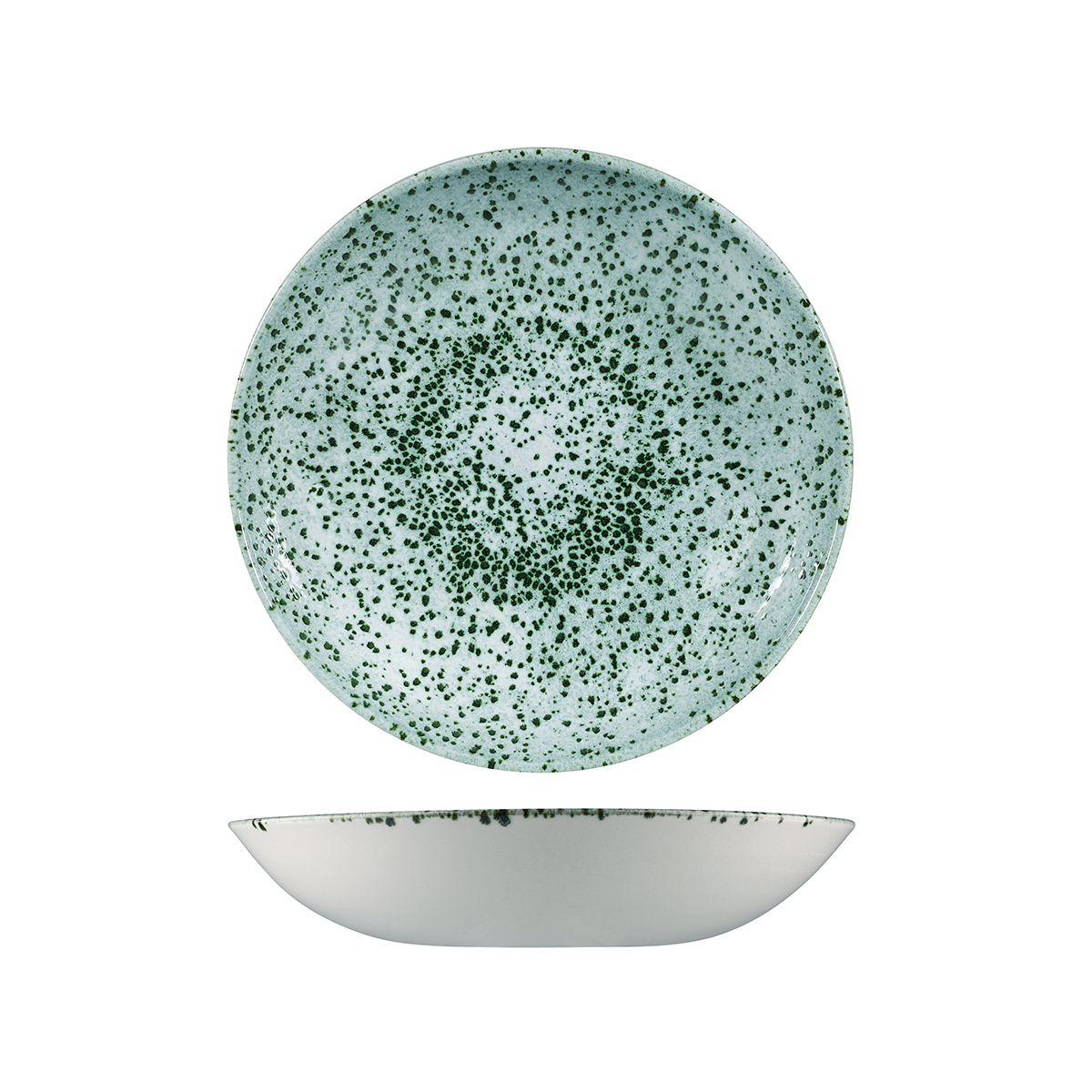 Churchill Studio Prints Stone Round Coupe Bowl-248mm Ø | 1136mL Mineral Green