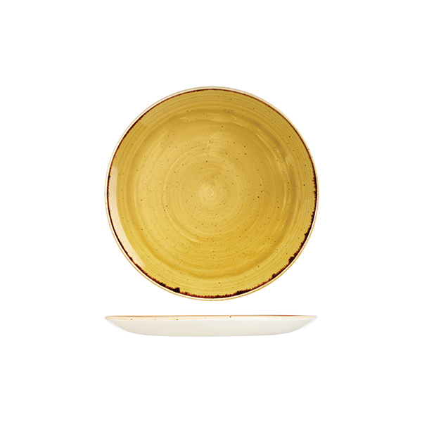 Churchill Stonecast Round Coupe Plate-217mm Ø Mustard