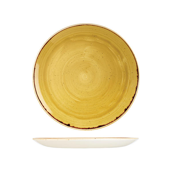 Churchill Stonecast Round Coupe Plate-260mm Ø Mustard