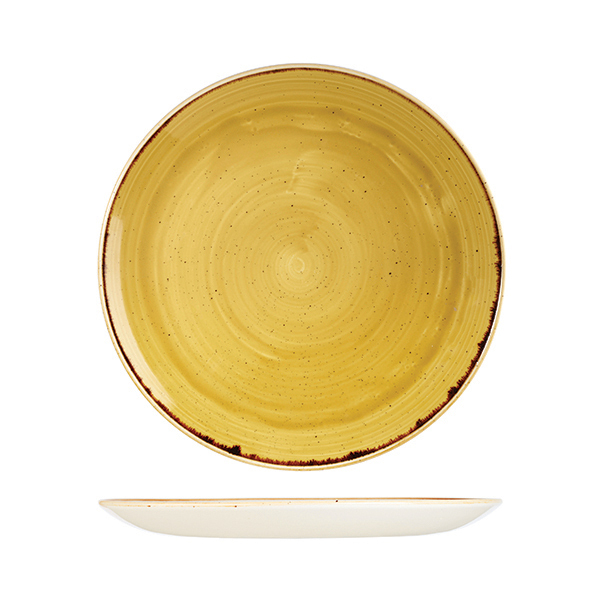 Churchill Stonecast Round Coupe Plate-288mm Ø Mustard