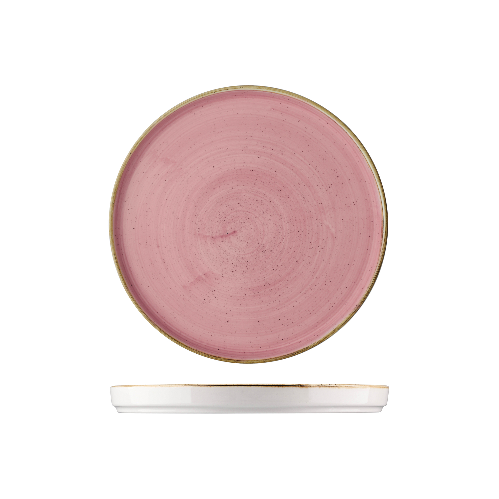 Churchill Stonecast Round Walled Plate-260mm Ø Petal Pink