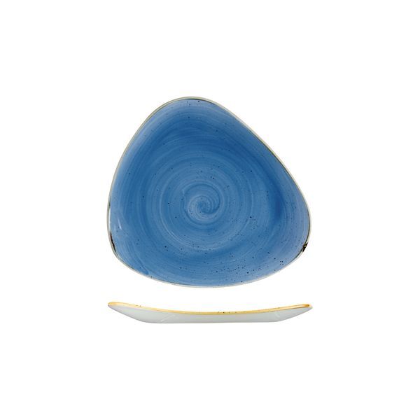 Churchill Stonecast Triangular Plate-192mm Cornflower Blue