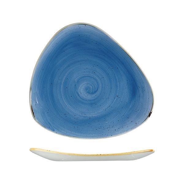 Churchill Stonecast Triangular Plate-300mm Cornflower Blue