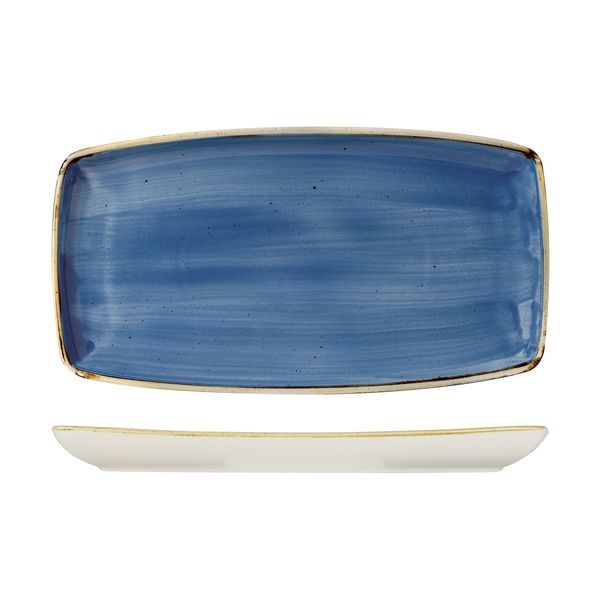 Churchill Stonecast Oblong Plate-350X185mm Cornflower Blue