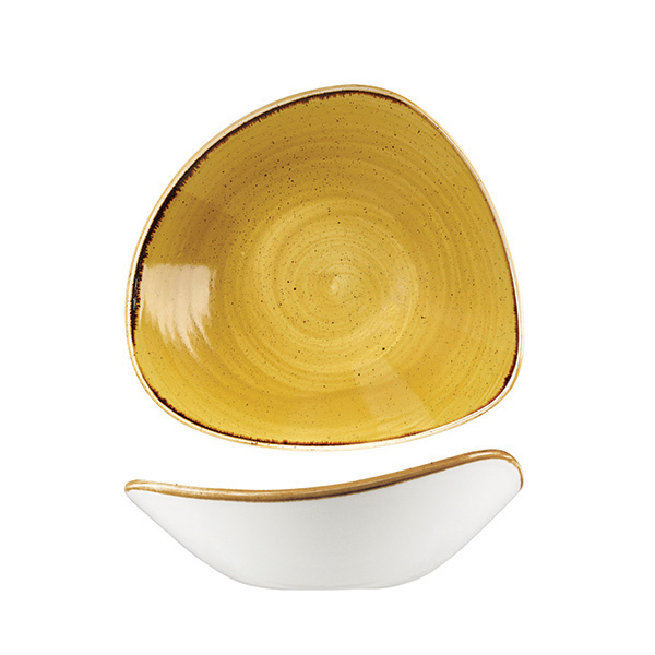 Churchill Stonecast Triangular Bowl-230mm | 600mL Mustard