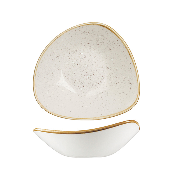 Churchill Stonecast Triangular Bowl-230mm | 600mL Barley White