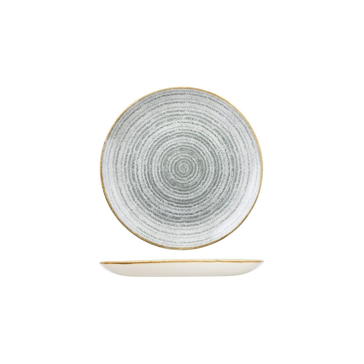 Churchill Studio Prints Homespun Round Coupe Plate-165mm Ø Stone Grey