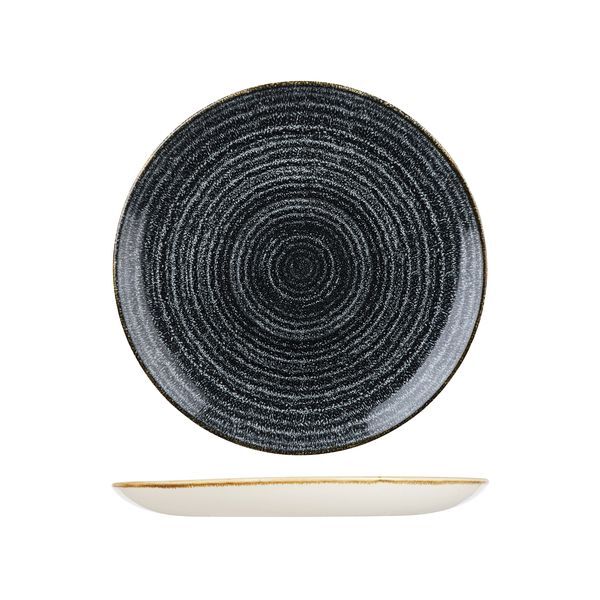 Churchill Studio Prints Homespun Round Coupe Plate-260mm Ø Charcoal Black