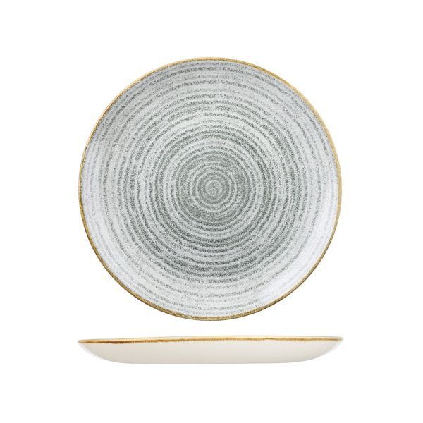 Churchill Studio Prints Homespun Round Coupe Plate-260mm Ø Stone Grey