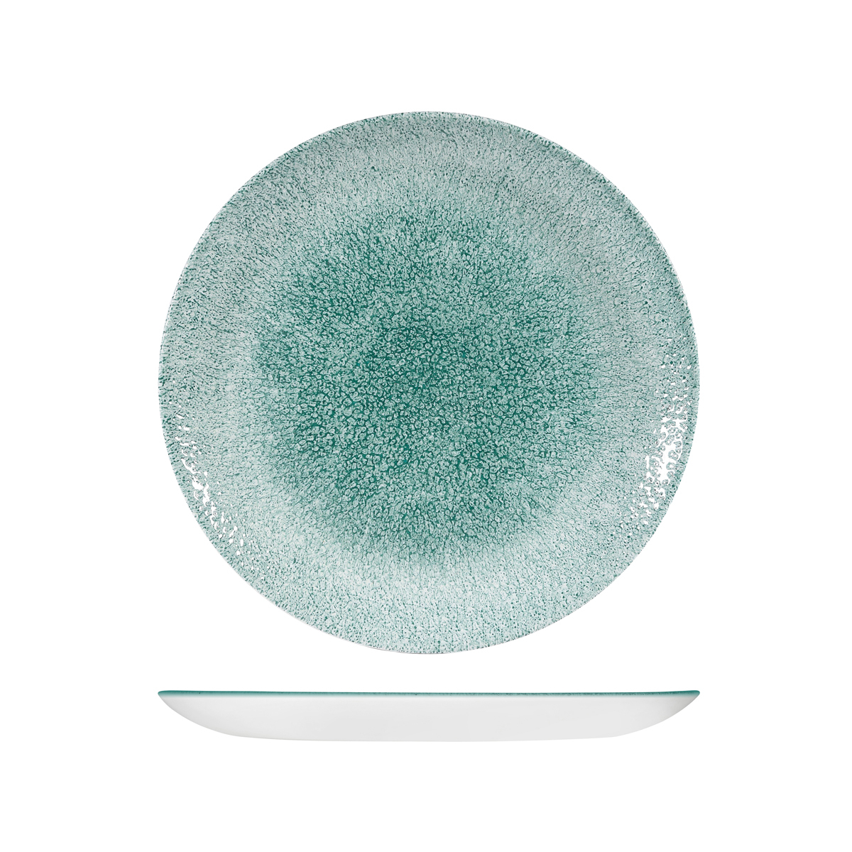 Churchill Studio Prints Raku Round Coupe Plate-260mm Ø Jade Green