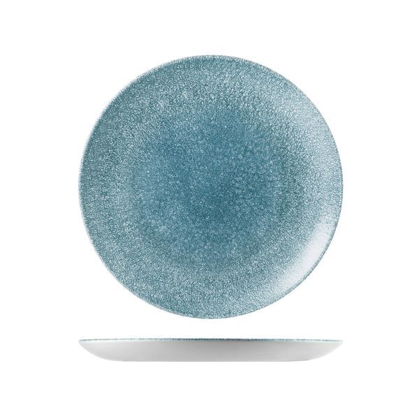 Churchill Studio Prints Raku Round Coupe Plate-260mm Ø Topaz Blue