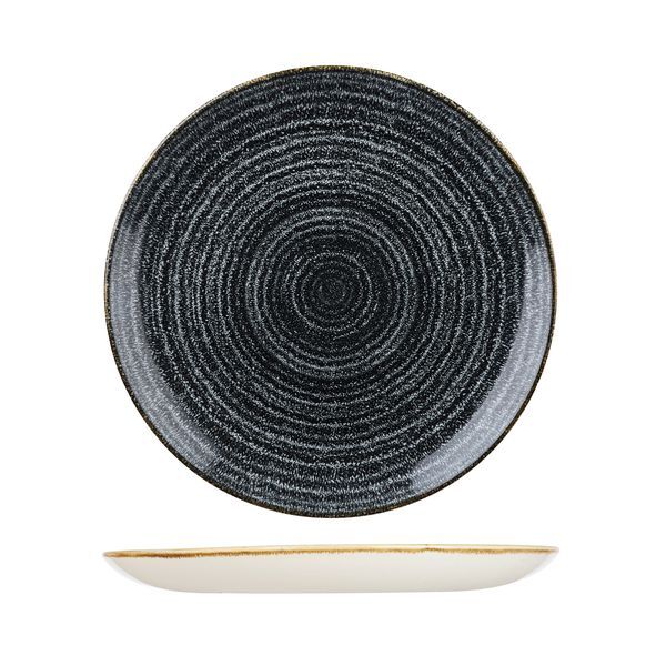 Churchill Studio Prints Homespun Round Coupe Plate-288mm Ø Charcoal Black