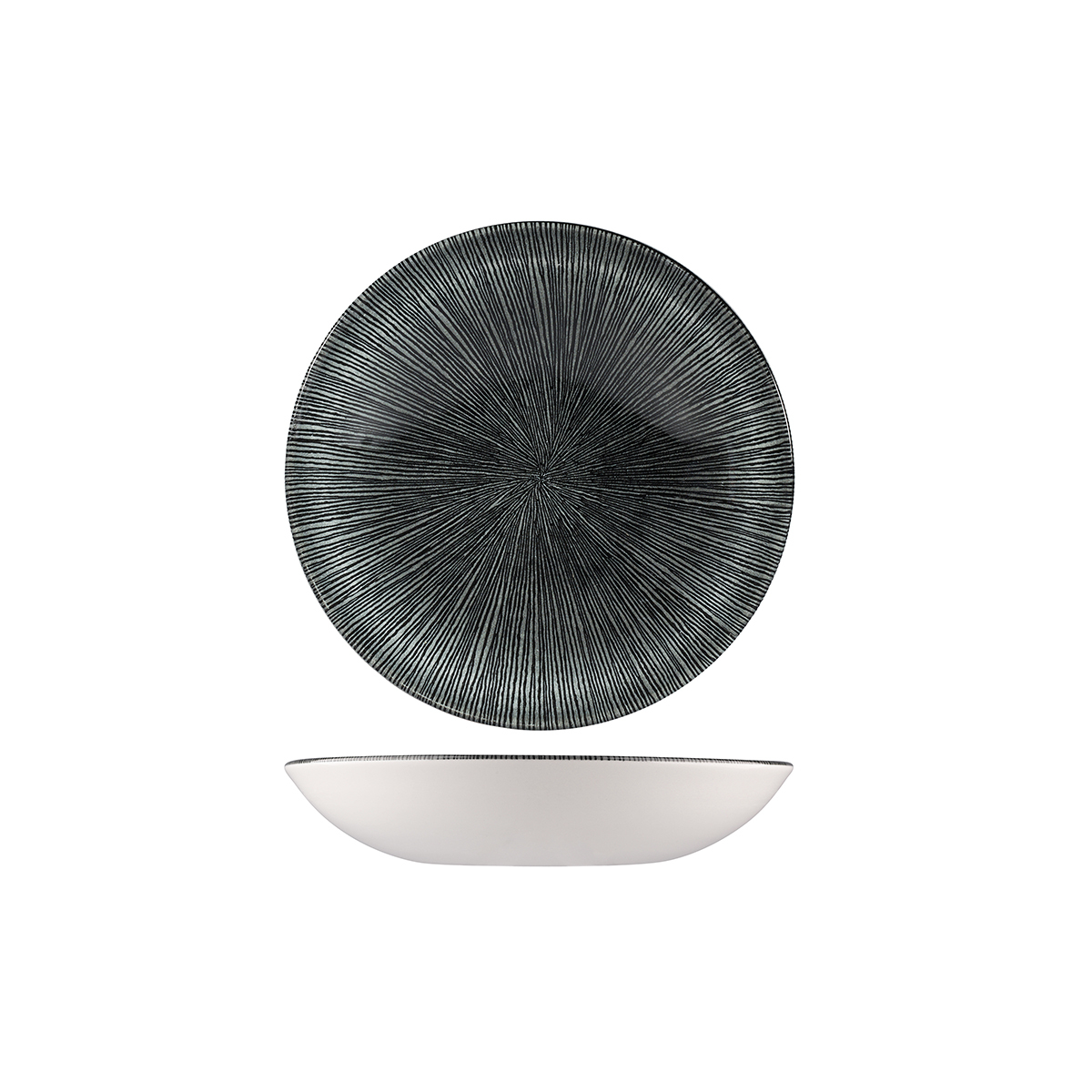 Churchill Studio Prints Agano Round Coupe Bowl-182mm Ø | 426mL Black