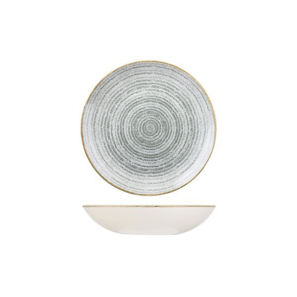 Churchill Studio Prints Homespun Round Coupe Bowl-182mm Ø | 426mL Stone Grey